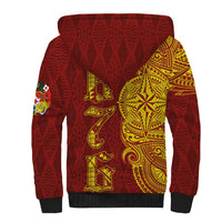 Tonga 676 Ngatu Tribal Tattoo Sherpa Hoodie