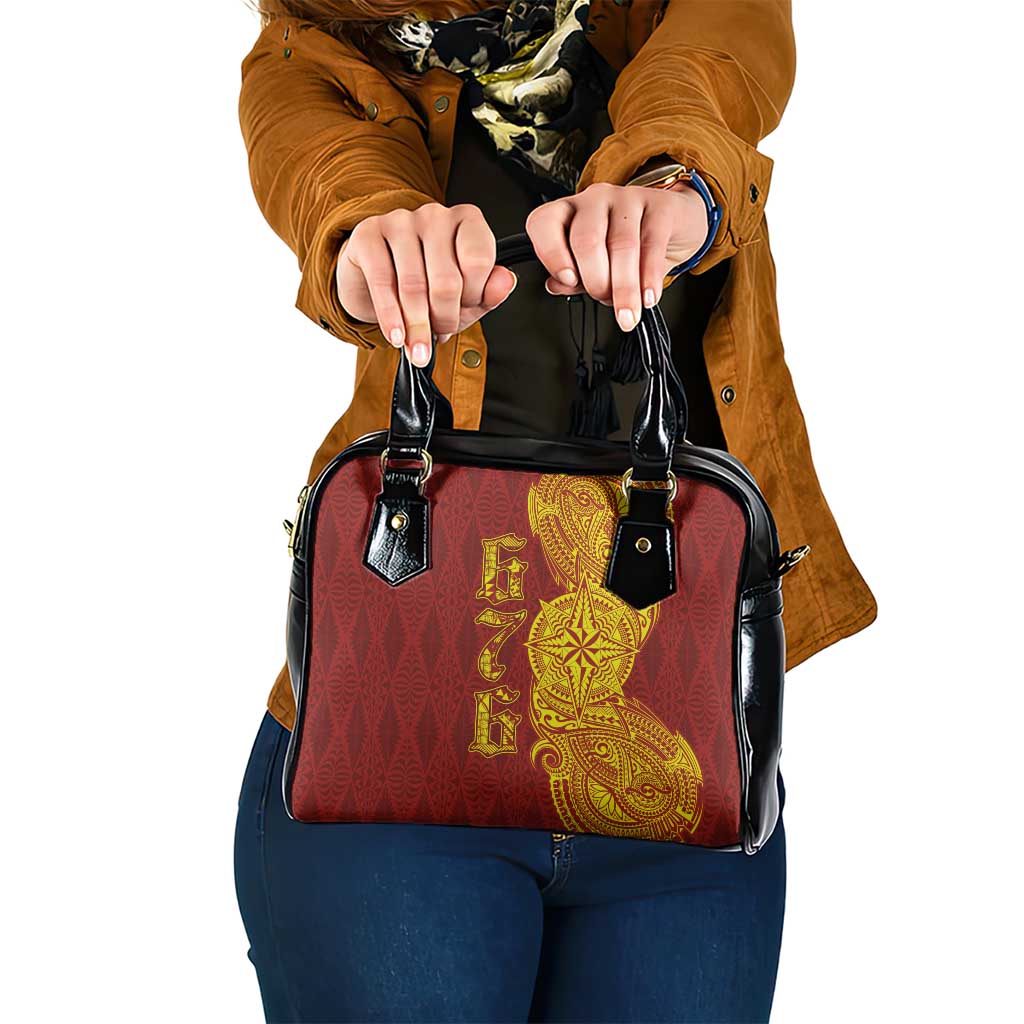 Tonga 676 Ngatu Tribal Tattoo Shoulder Handbag LT03 One Size Red - Polynesian Pride