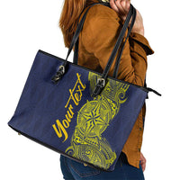 Personalised Tokelau Classic Ngatu Motifs Leather Tote Bag