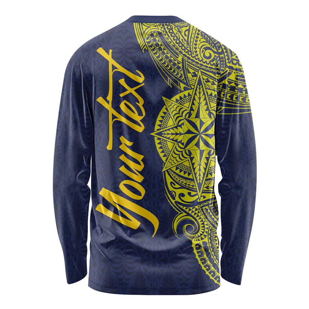 Personalised Tokelau Classic Ngatu Motifs Long Sleeve Shirt LT03 - Polynesian Pride