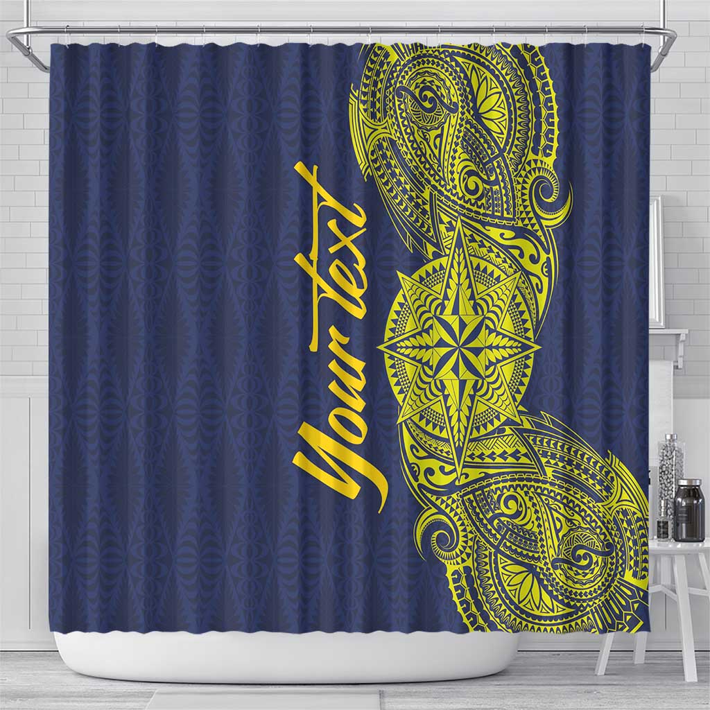 Personalised Tokelau Classic Ngatu Motifs Shower Curtain LT03 - Polynesian Pride