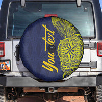 Personalised Tokelau Classic Ngatu Motifs Spare Tire Cover LT03 Blue - Polynesian Pride