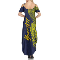 Personalised Tokelau Classic Ngatu Motifs Summer Maxi Dress LT03 - Polynesian Pride