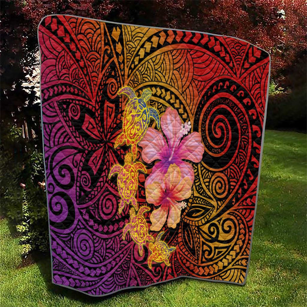 Polynesian Hawaii Quilt Turtle Colorful