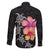 Hawaiian Hibiscus Turtle Tribal Polynesian Pattern Family Matching Tank Maxi Dress and Hawaiian Shirt Black Color