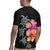 Hawaiian Hibiscus Turtle Tribal Polynesian Pattern Rugby Jersey Black Color