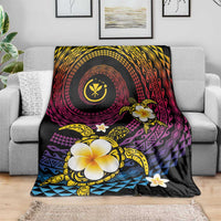 Hawaiian Plumeria Turtle Tribal Spiral Polynesian Tattoo Blanket Fanciful Color LT03 - Polynesian Pride