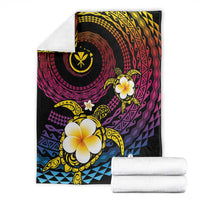 Hawaiian Plumeria Turtle Tribal Spiral Polynesian Tattoo Blanket Fanciful Color LT03 - Polynesian Pride