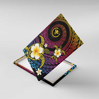 Hawaiian Plumeria Turtle Tribal Spiral Polynesian Tattoo Canvas Wall Art Fanciful Color