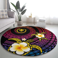 Hawaiian Plumeria Turtle Tribal Spiral Polynesian Tattoo Round Carpet Fanciful Color LT03 - Polynesian Pride