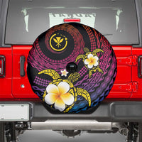 Hawaiian Plumeria Turtle Tribal Spiral Polynesian Tattoo Spare Tire Cover Fanciful Color