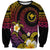 Hawaiian Plumeria Turtle Tribal Spiral Polynesian Tattoo Sweatshirt Fanciful Color