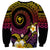 Hawaiian Plumeria Turtle Tribal Spiral Polynesian Tattoo Sweatshirt Fanciful Color