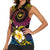 Hawaiian Plumeria Turtle Tribal Spiral Polynesian Tattoo Women Sleeveless Polo Shirt Fanciful Color