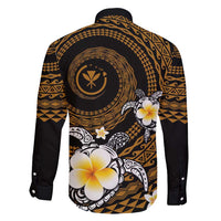 Hawaiian Plumeria Turtle Tribal Spiral Polynesian Tattoo Family Matching Mermaid Dress and Hawaiian Shirt Gold Color