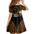 Hawaiian Plumeria Turtle Tribal Spiral Polynesian Tattoo Family Matching Tank Maxi Dress and Hawaiian Shirt Gold Color