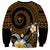Hawaiian Plumeria Turtle Tribal Spiral Polynesian Tattoo Sweatshirt Gold Color