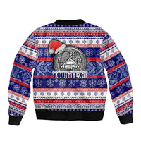 Custom American Samoa Christmas Bomber Jacket Samoan Coat of Arms and Cool Santa Ornament Style LT03 - Polynesian Pride