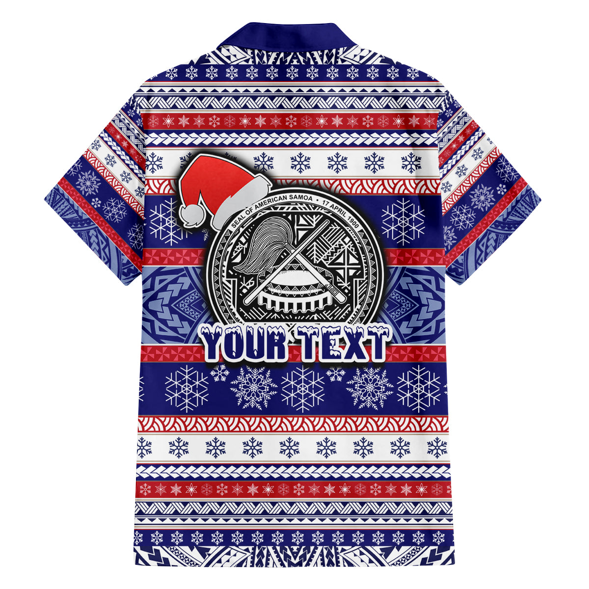 Custom American Samoa Christmas Family Matching Summer Maxi Dress and Hawaiian Shirt Samoan Coat of Arms and Cool Santa Ornament Style LT03 - Polynesian Pride