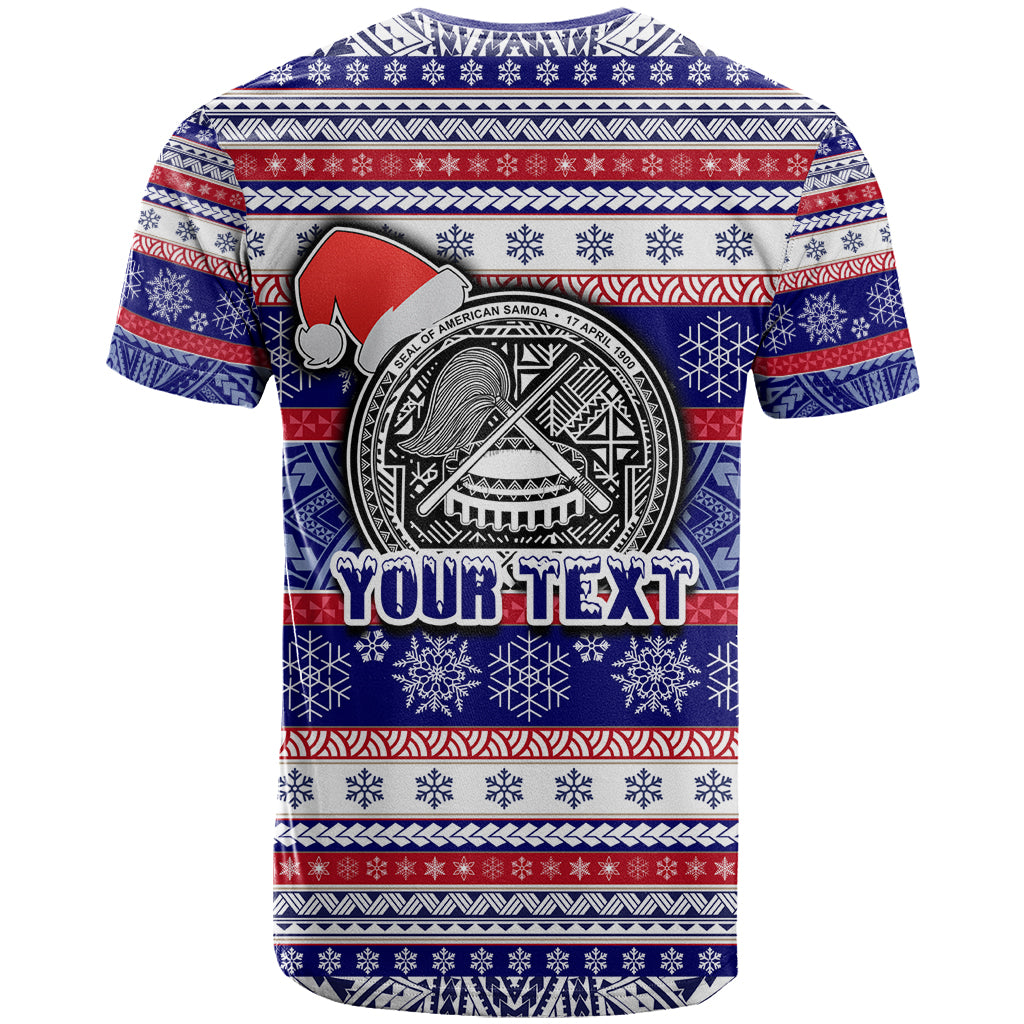 Custom American Samoa Christmas T Shirt Samoan Coat of Arms and Cool Santa Ornament Style LT03 - Polynesian Pride