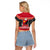 Papua New Guinea Christmas Raglan Cropped T Shirt Santa With Flag Of PNG Polynesian Tribal Xmas Vibe LT03 - Polynesian Pride