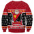 Papua New Guinea Christmas Sweatshirt Santa With Flag Of PNG Polynesian Tribal Xmas Vibe LT03 - Polynesian Pride