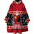 Papua New Guinea Christmas Wearable Blanket Hoodie Santa With Flag Of PNG Polynesian Tribal Xmas Vibe LT03 - Polynesian Pride