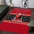Custom Papua New Guinea Christmas Area Rug Santa With Flag Of PNG Polynesian Tribal Xmas Vibe LT03 Red - Polynesian Pride