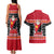 Custom Papua New Guinea Christmas Couples Matching Tank Maxi Dress and Hawaiian Shirt Santa With Flag Of PNG Polynesian Tribal Xmas Vibe LT03 - Polynesian Pride