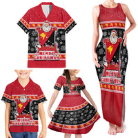 Custom Papua New Guinea Christmas Family Matching Tank Maxi Dress and Hawaiian Shirt Santa With Flag Of PNG Polynesian Tribal Xmas Vibe LT03 - Polynesian Pride
