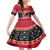 Custom Papua New Guinea Christmas Kid Short Sleeve Dress Santa With Flag Of PNG Polynesian Tribal Xmas Vibe LT03 KID Red - Polynesian Pride