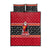 Custom Papua New Guinea Christmas Quilt Bed Set Santa With Flag Of PNG Polynesian Tribal Xmas Vibe LT03 Red - Polynesian Pride