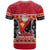 Custom Papua New Guinea Christmas T Shirt Santa With Flag Of PNG Polynesian Tribal Xmas Vibe LT03 - Polynesian Pride