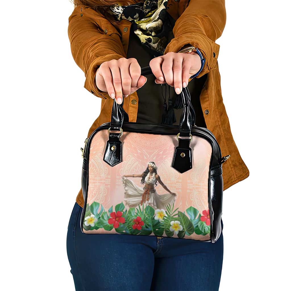 Woman Polynesian Tattoos Shoulder Handbag Tropical Flower - Peach Fuzz Color LT03 One Size Peach Fuzz - Polynesian Pride