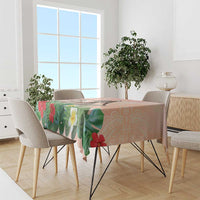 Woman Polynesian Tattoos Tablecloth Tropical Flower - Peach Fuzz Color