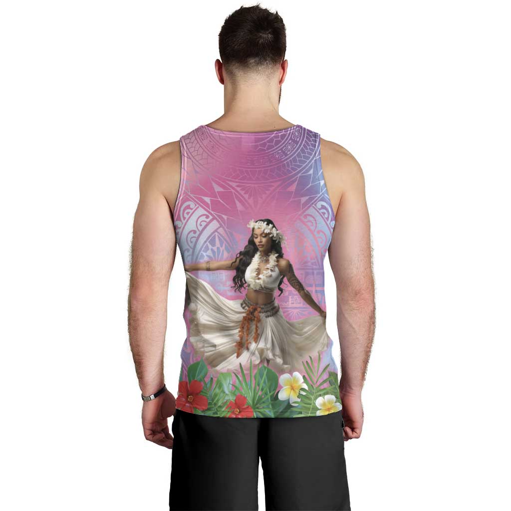 Woman Polynesian Tattoos Men Tank Top Tropical Flower - Sweets Vibrant Color
