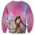 Woman Polynesian Tattoos Sweatshirt Tropical Flower - Sweets Vibrant Color