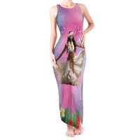 Woman Polynesian Tattoos Tank Maxi Dress Tropical Flower - Sweets Vibrant Color LT03 Women Vibrant Gradient - Polynesian Pride