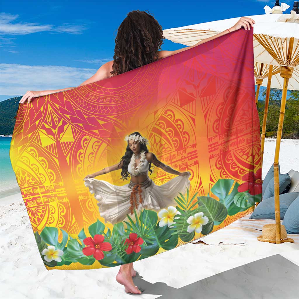 Woman Polynesian Tattoos Sarong Tropical Flower - Vibrant Hot Color LT03 One Size 44 x 66 inches Vibrant Gradient - Polynesian Pride