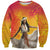 Woman Polynesian Tattoos Sweatshirt Tropical Flower - Vibrant Hot Color