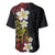 Plumeria Baseball Jersey Polynesian Tribal Frangipani Sunset