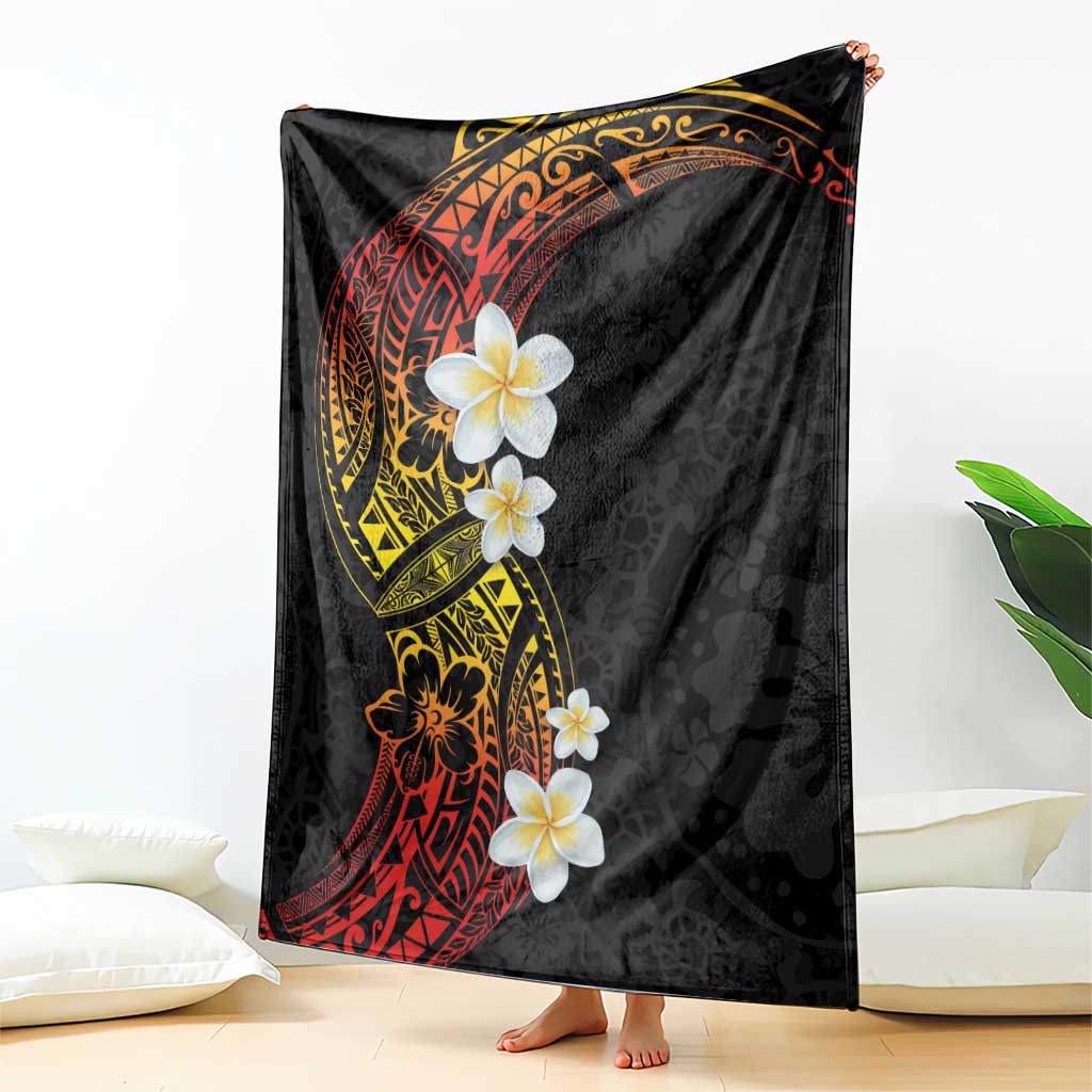 Plumeria Blanket Polynesian Tribal Frangipani Sunset LT03 - Polynesian Pride