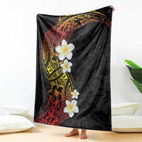 Plumeria Blanket Polynesian Tribal Frangipani Sunset LT03 - Polynesian Pride
