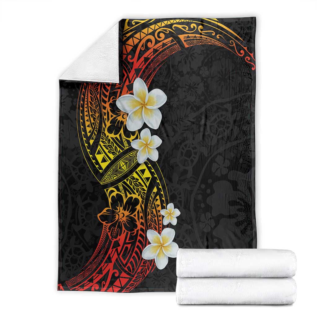 Plumeria Blanket Polynesian Tribal Frangipani Sunset LT03 - Polynesian Pride