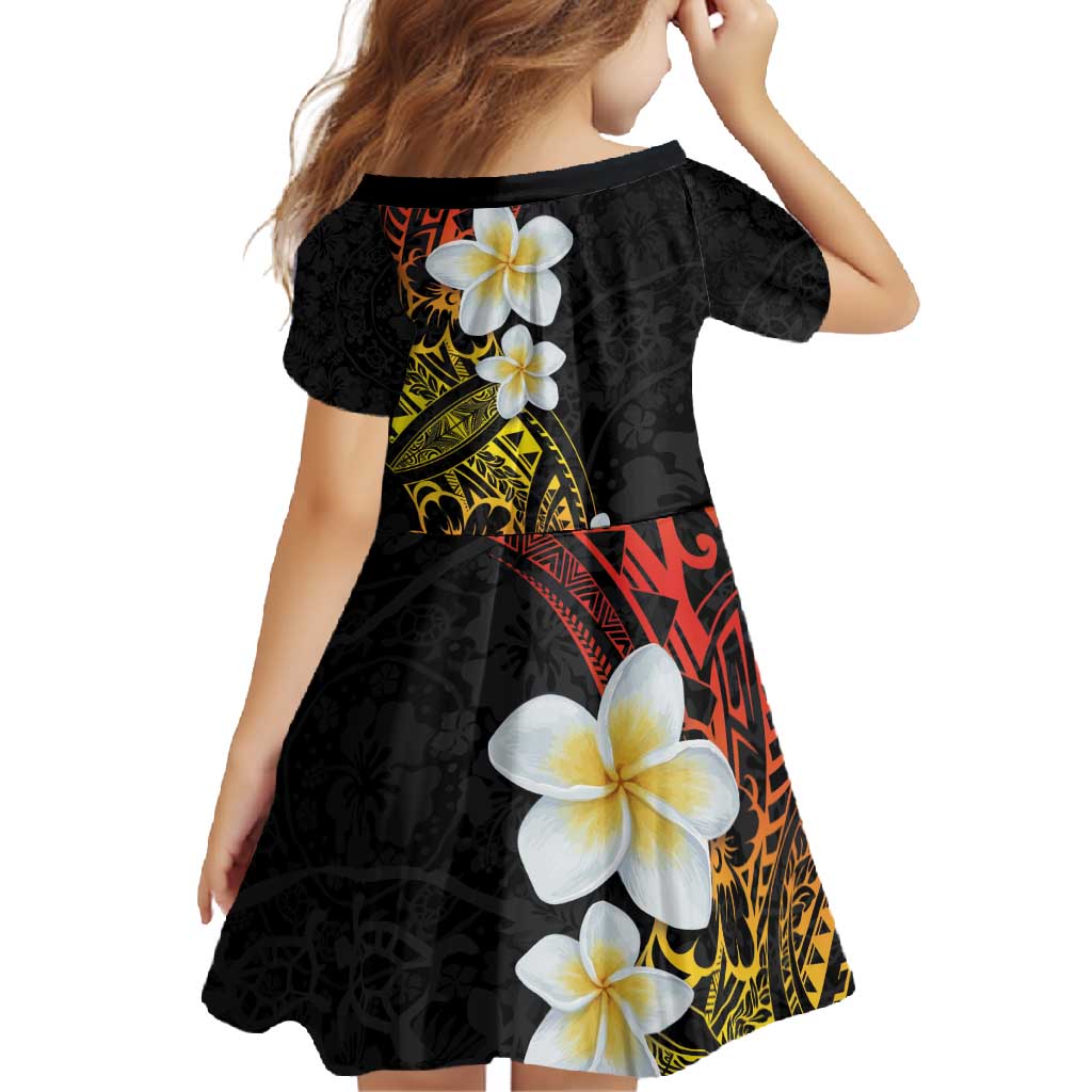 Plumeria Family Matching Long Sleeve Bodycon Dress and Hawaiian Shirt Polynesian Tribal Frangipani Sunset
