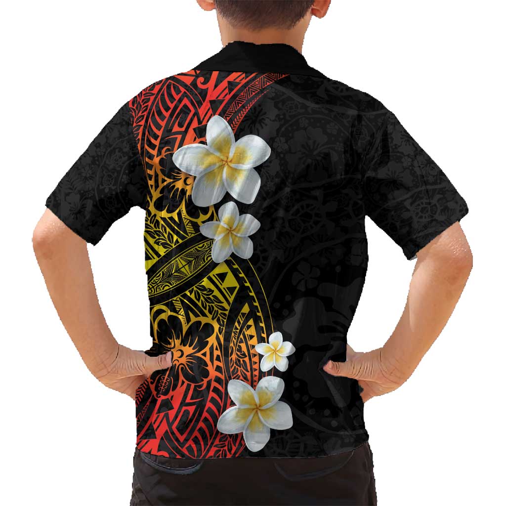 Plumeria Family Matching Summer Maxi Dress and Hawaiian Shirt Polynesian Tribal Frangipani Sunset