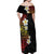 Plumeria Off Shoulder Maxi Dress Polynesian Tribal Frangipani Sunset