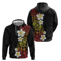 Plumeria Zip Hoodie Polynesian Tribal Frangipani Sunset LT03 - Polynesian Pride