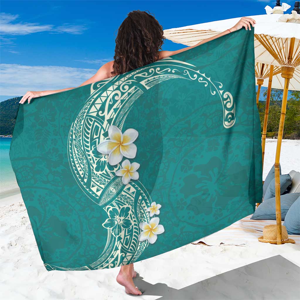 Plumeria Sarong Polynesian Tribal Frangipani Teal LT03 One Size 44 x 66 inches Teal - Polynesian Pride