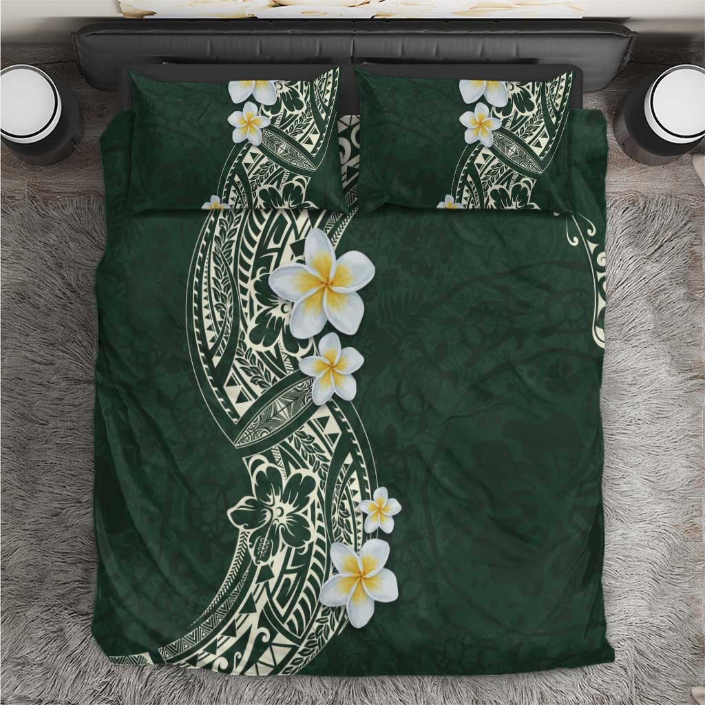 Plumeria Bedding Set Polynesian Tribal Frangipani Green LT03 Green - Polynesian Pride